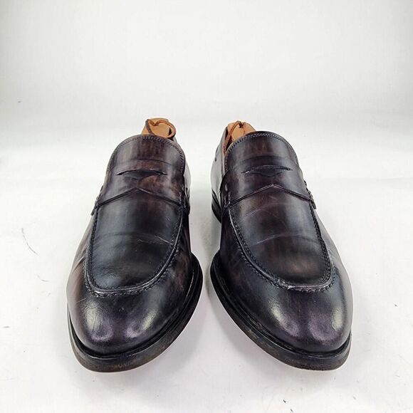 MAGNANNI THE MAINE DRESS LOAFERS US 8.5 M REED BROWN DISTRESSED SLIP-ON SHOES - Picture 2 of 13